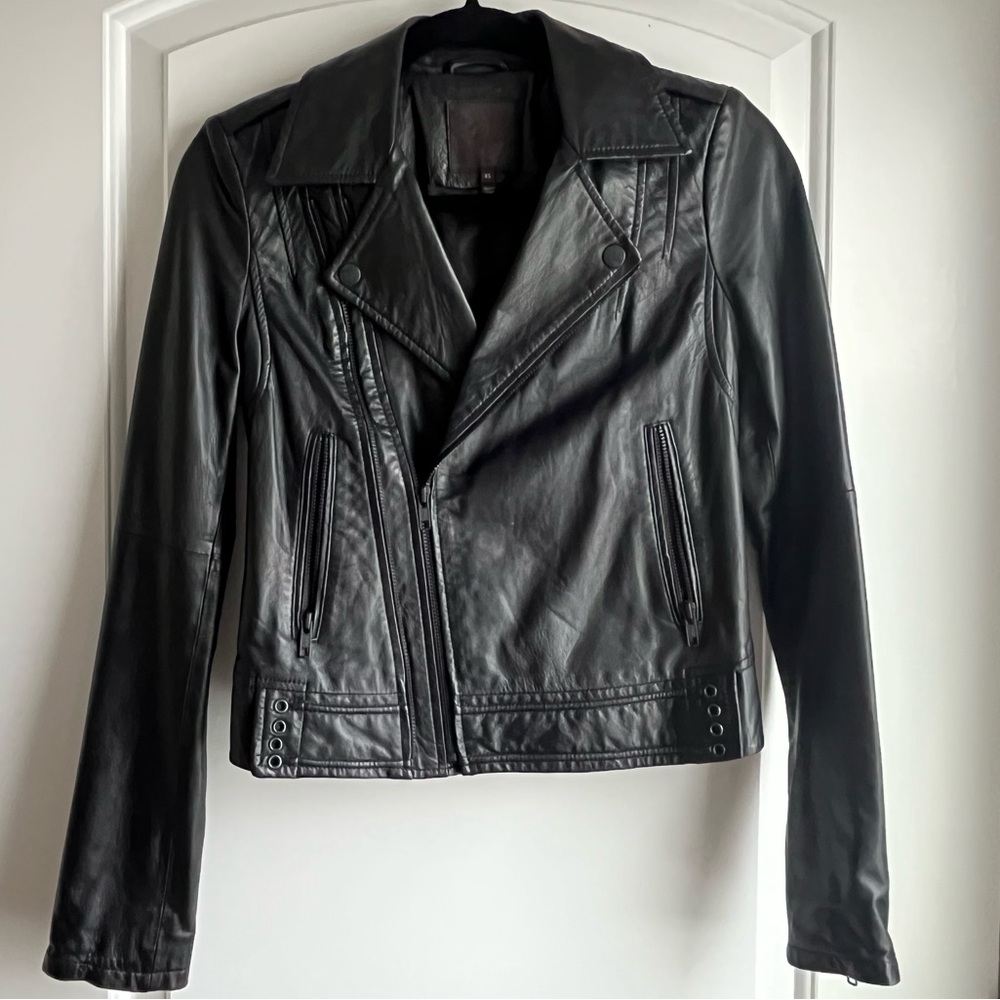 Joie Black Genuine Leather Moto Biker
Jacket with Black Hardware Sz XS Like New